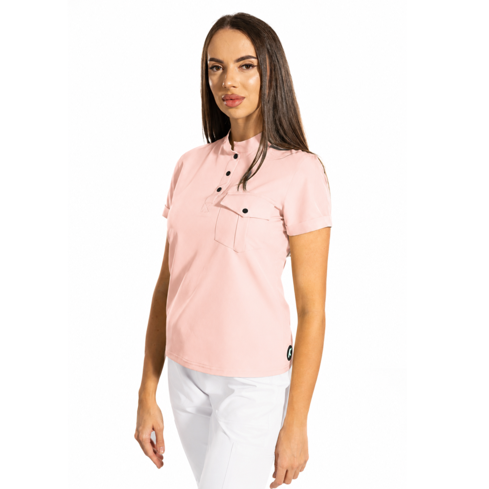 Urban Style women’s medical blouse with mandarin collar