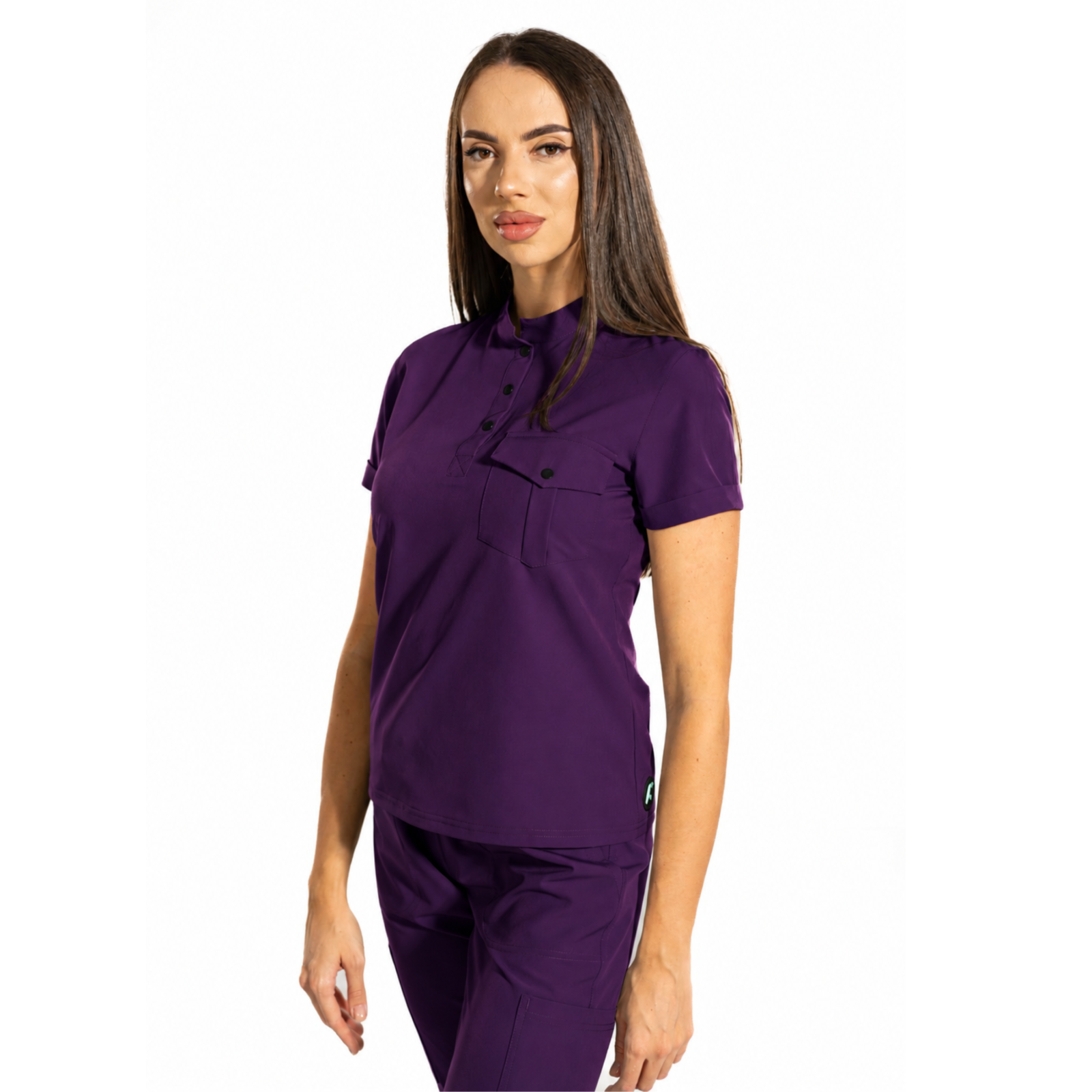 Urban Style women’s medical blouse with mandarin collar
