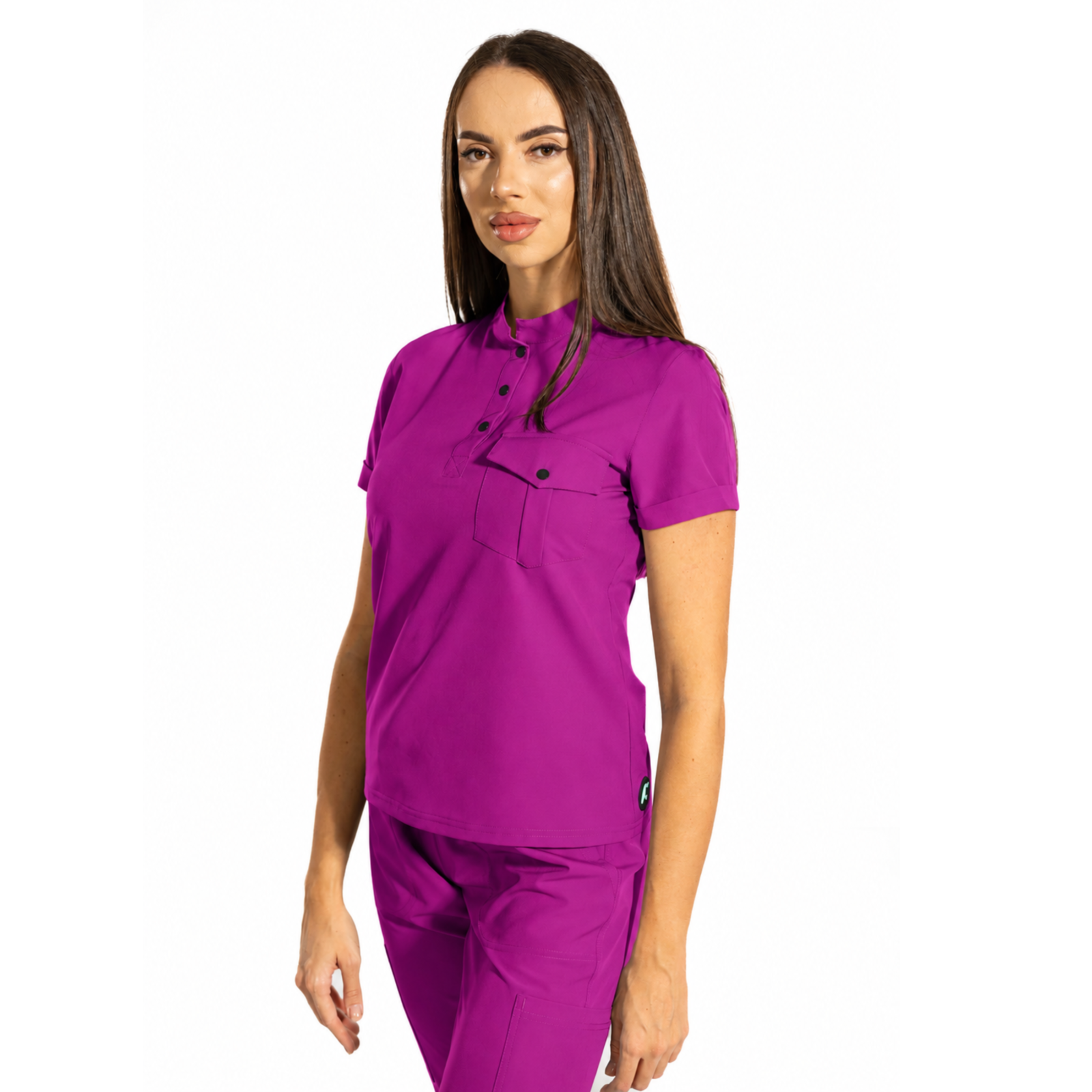 Urban Style women’s medical blouse with mandarin collar