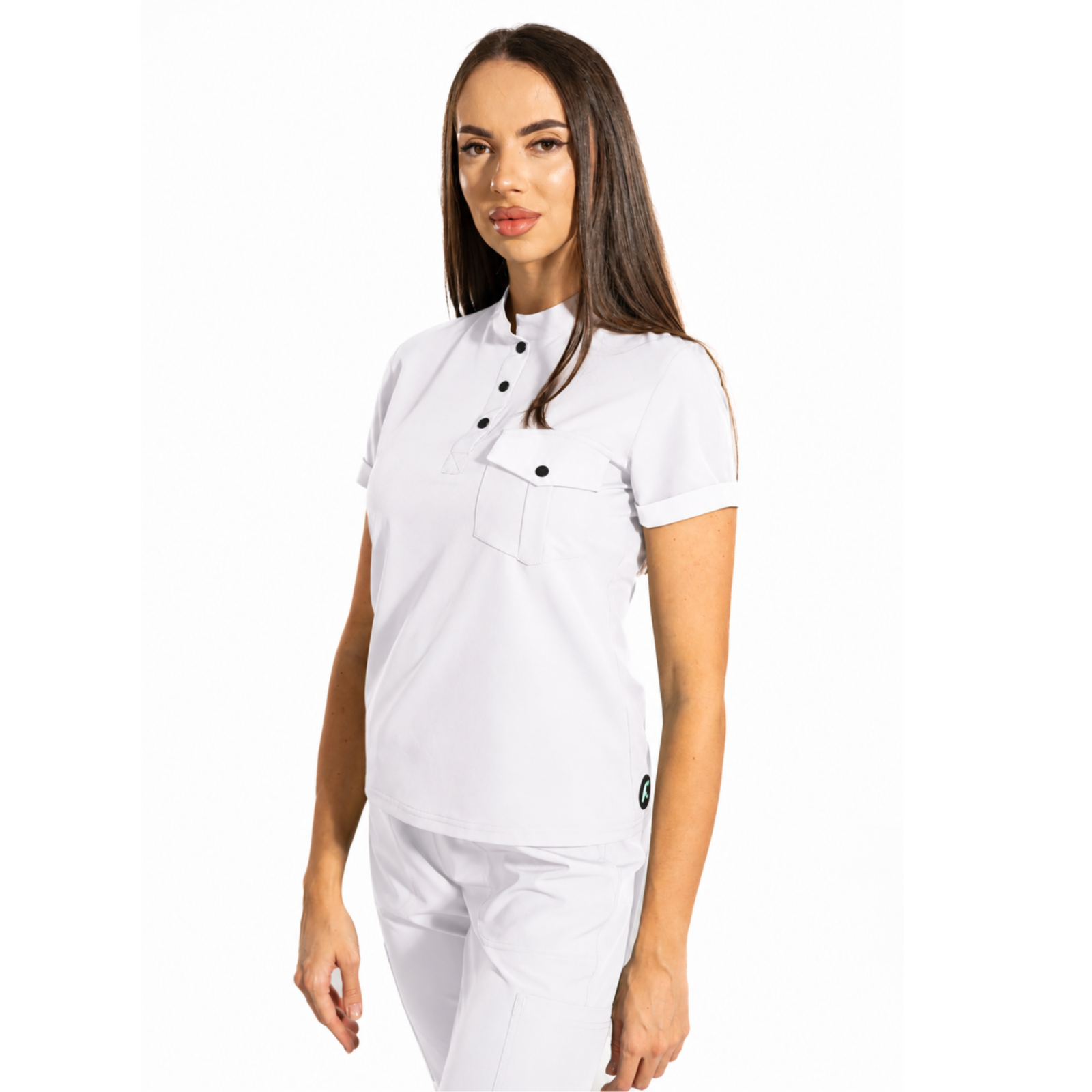 Urban Style women’s medical blouse with mandarin collar