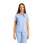Dynamic Shift women’s medical blouse with asymmetrical neckline