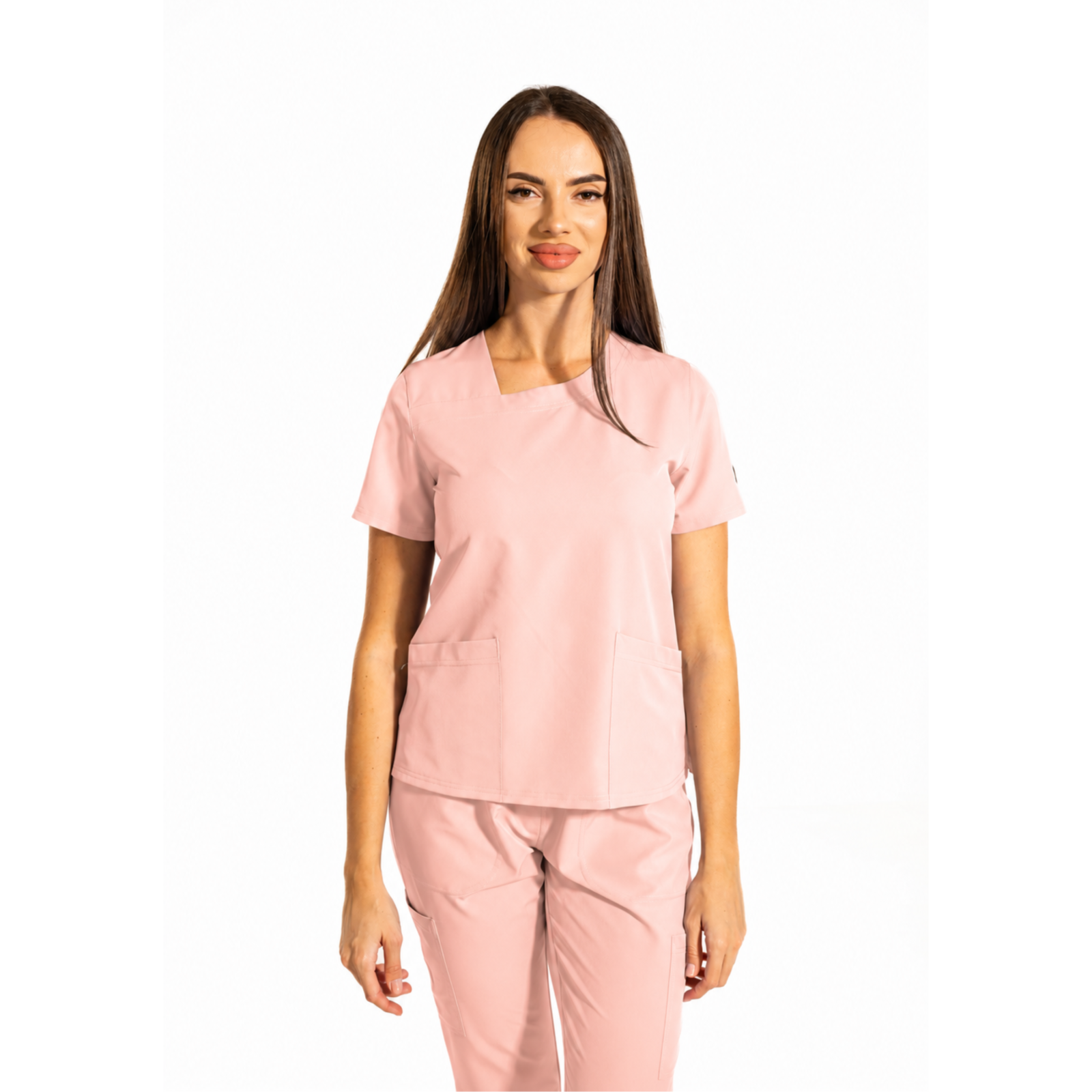 Dynamic Shift women’s medical blouse with asymmetrical neckline