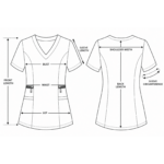 Zip-Glam women’s medical blouse with V-neckline