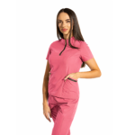 Elite Zip women’s medical blouse with mandarin collar