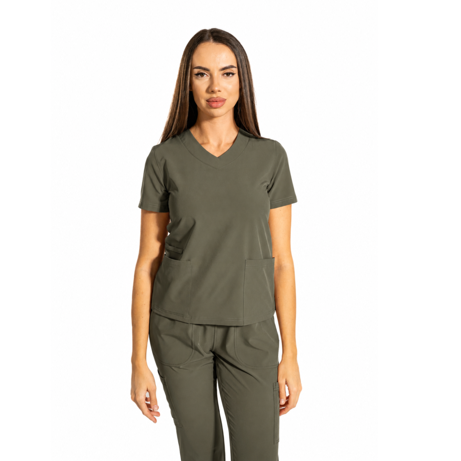 Essential Comfort women’s medical blouse with V-Neckline