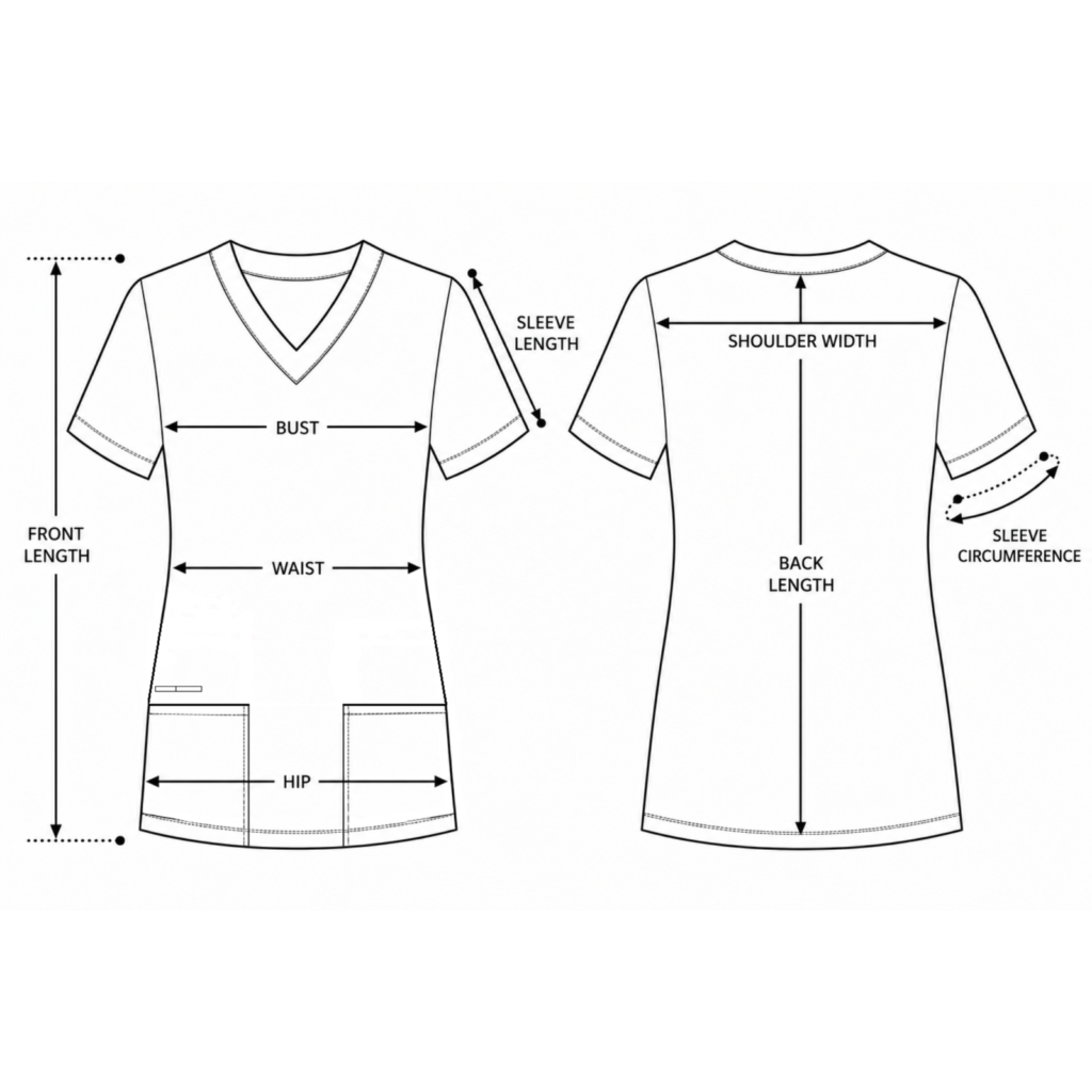 Essential Comfort women’s medical blouse with V-Neckline