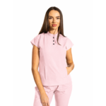 Urban Tech women’s medical blouse with mandarin collar and kangaroo pocket