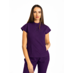 Urban Tech women’s medical blouse with mandarin collar and kangaroo pocket