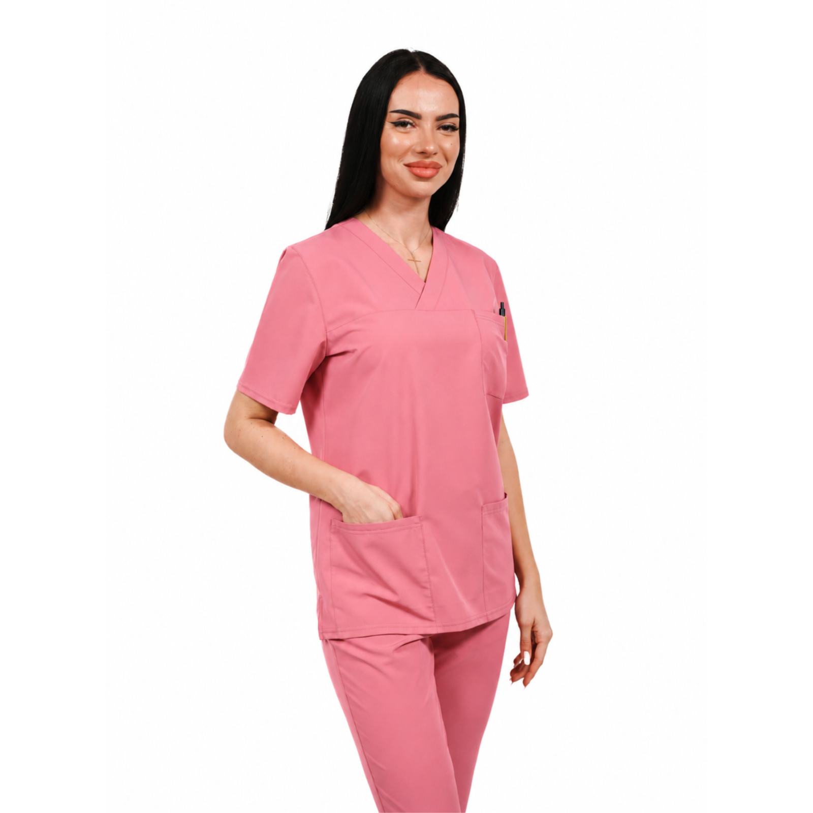 Smart Classic women’s medical blouse with wrap neckline
