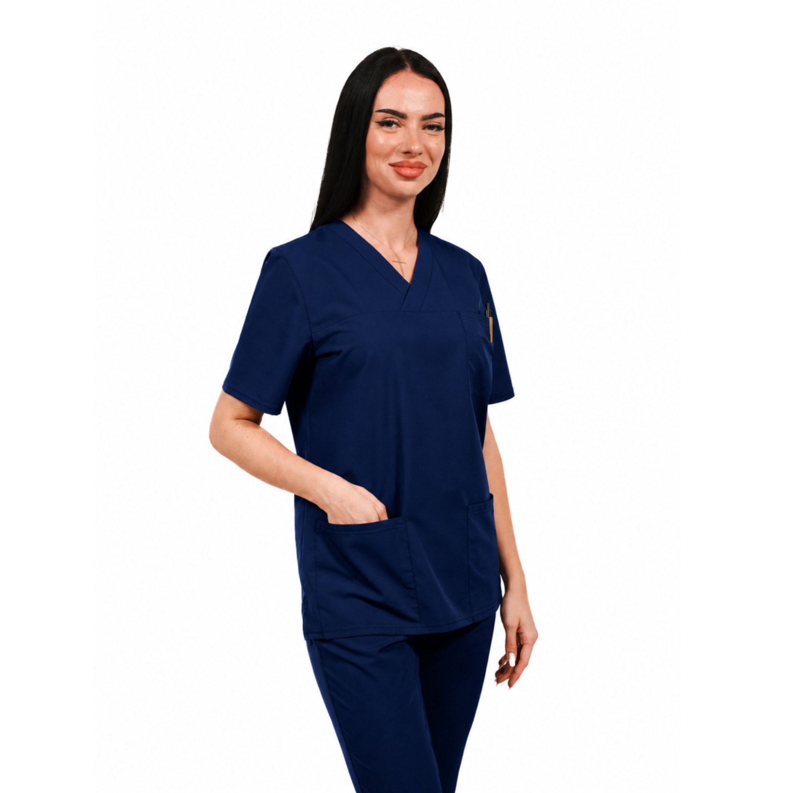 Smart Classic women’s medical blouse with wrap neckline