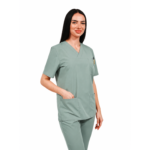 Smart Classic women’s medical blouse with wrap neckline